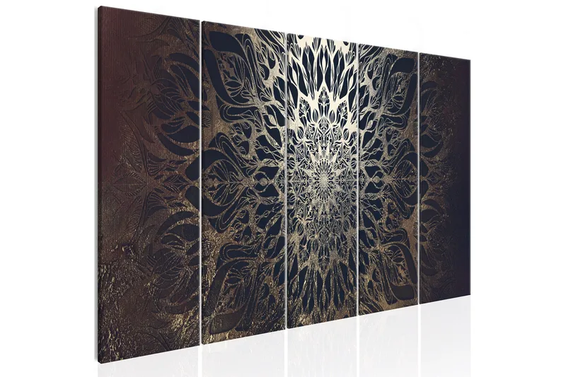 Tavla Hypnosis 5 Parts Brown Narrow 225x90, Artgeist sp. z o. o.