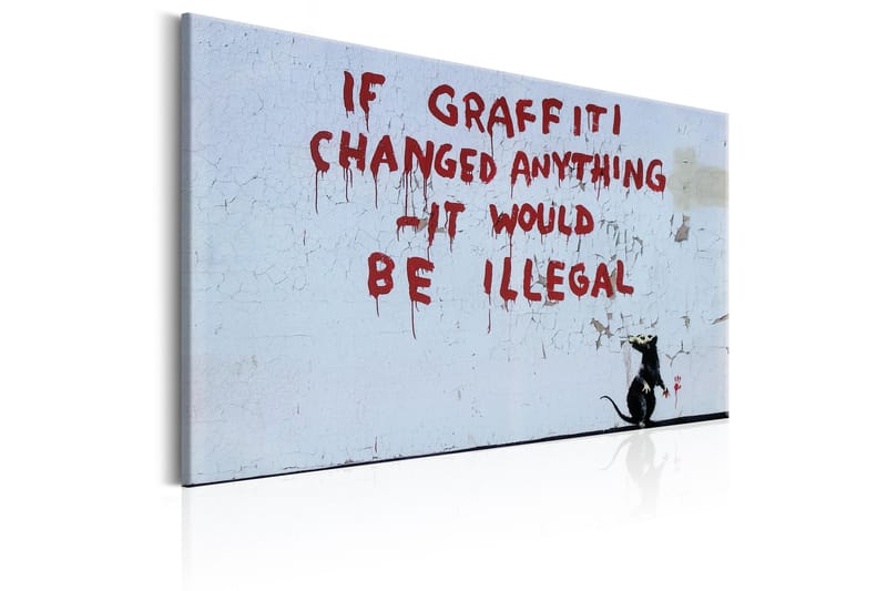 TAVLA If Graffiti Changed Anything by Banksy 120x80 - Artgeist sp. z o. o. - Inredning & dekor - Tavlor & konst - Canvastavla