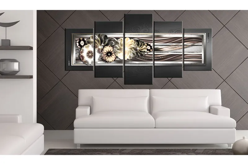Tavla In Platinum Waves 200X100 Vit|Svart - Artgeist sp. z o. o. - Inredning & dekor - Tavlor & konst - Canvastavla