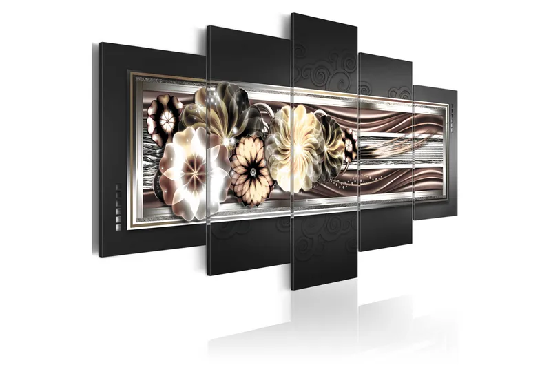 Tavla In Platinum Waves 200X100 Vit|Svart, Artgeist sp. z o. o.