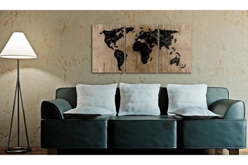 Tavla Inky Världskarta 120x60 - Artgeist sp. z o. o. - Inredning & dekor - Tavlor & konst - Canvastavla