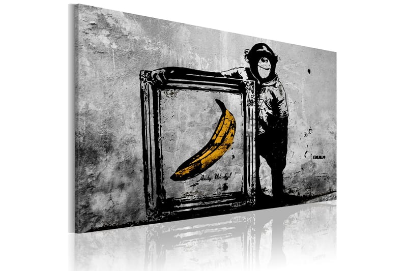 Tavla Inspired By Banksy Black And White 90x60, Artgeist sp. z o. o.
