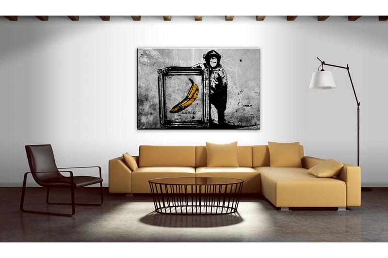 Tavla Inspired By Banksy Black And White 90x60 - Artgeist sp. z o. o. - Inredning & dekor - Tavlor & konst - Canvastavla