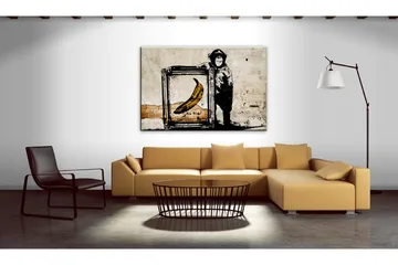 Tavla Inspired by Banksy sepia 120x80 - Artgeist sp. z o. o. - Inredning & dekor - Tavlor & konst - Canvastavla