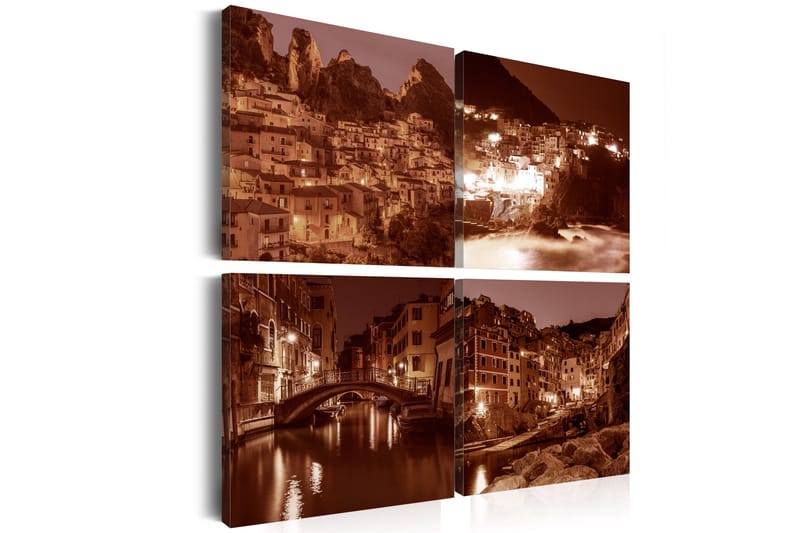 Tavla Italian Towns Sepia 80x80, Artgeist sp. z o. o.