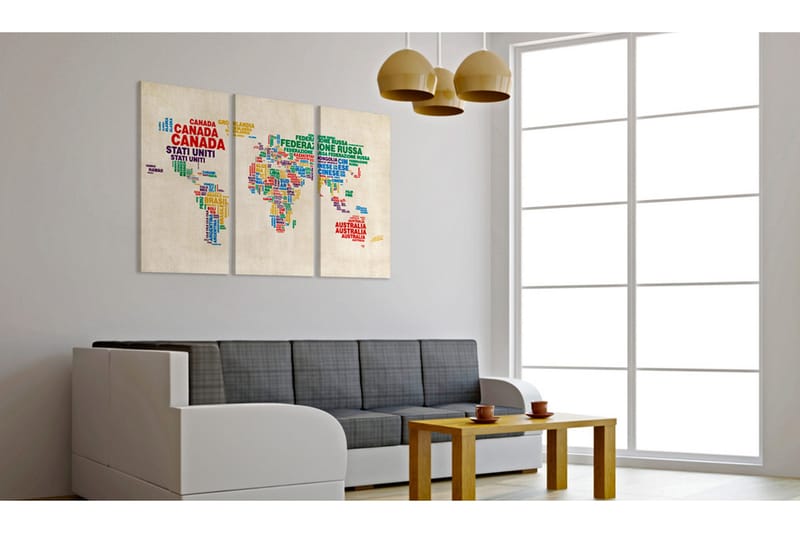 Tavla Italienska Namnen På De Länder Triptych 60x40 - Artgeist sp. z o. o. - Inredning & dekor - Tavlor & konst - Canvastavla