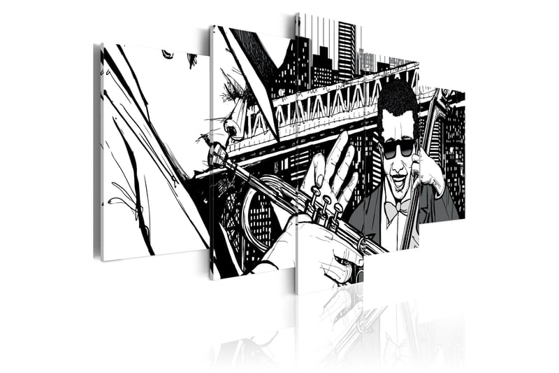 Tavla Jazzkonsert New York Skyskrapor 5 St 200x100, Artgeist sp. z o. o.