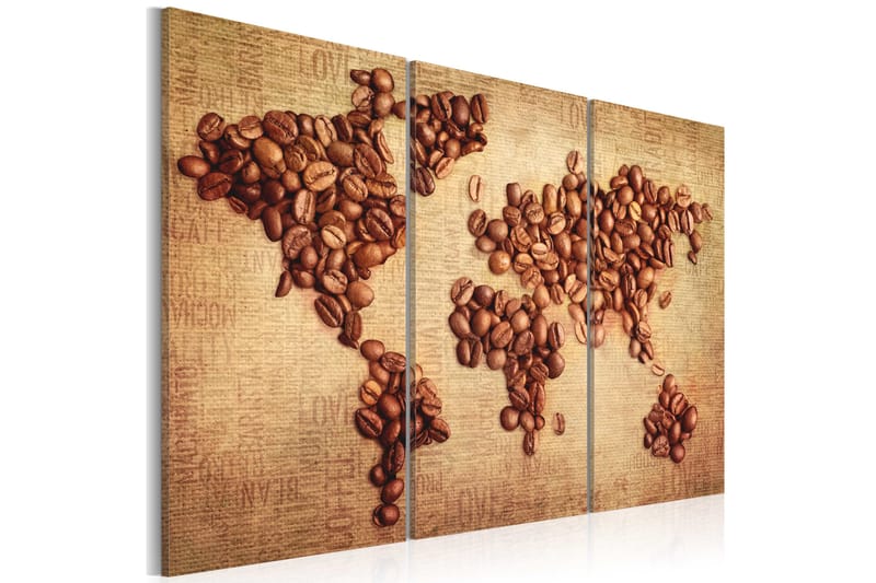 TAVLA Kaffe från hela världen triptyk 90x60 - Artgeist sp. z o. o. - Inredning & dekor - Tavlor & konst - Canvastavla