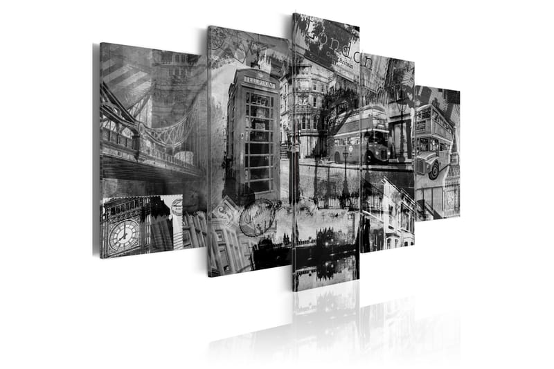 Tavla Kärnan London 5 St 100X50 Grå|Vit - Artgeist sp. z o. o. - Inredning & dekor - Tavlor & konst - Canvastavla