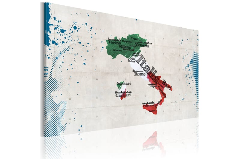 Tavla Karta Över Italien 90x60, Artgeist sp. z o. o.