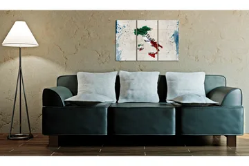 Tavla Karta över Italien triptyk 90x60 - Artgeist sp. z o. o. - Inredning & dekor - Tavlor & konst - Canvastavla