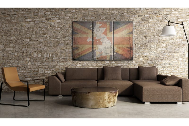 TAVLA Karta Över Storbritannien Triptych 120x80 - Artgeist sp. z o. o. - Inredning & dekor - Tavlor & konst - Canvastavla