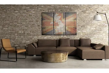 Tavla Karta över Storbritannien Triptych 90x60 - Artgeist sp. z o. o. - Inredning & dekor - Tavlor & konst - Canvastavla