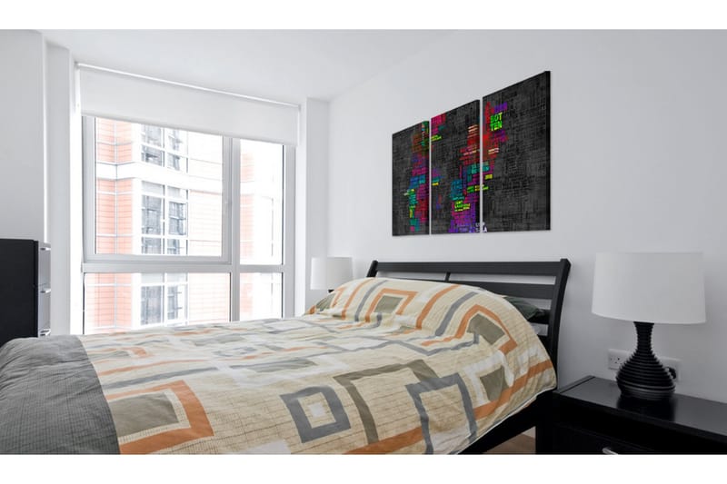 TAVLA Karta Över Sverige Färgade Namn Städer 120x80 - Artgeist sp. z o. o. - Inredning & dekor - Tavlor & konst - Canvastavla