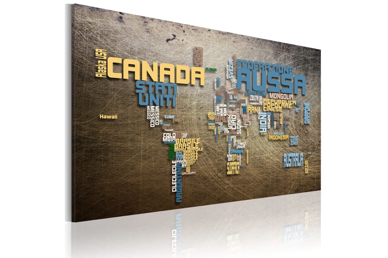 Tavla Karta över världen (italienska) 120x80, Artgeist sp. z o. o.