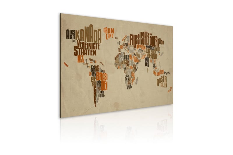 Tavla Karta över världen (tyska) 120x80 - Artgeist sp. z o. o. - Inredning & dekor - Tavlor & konst - Canvastavla