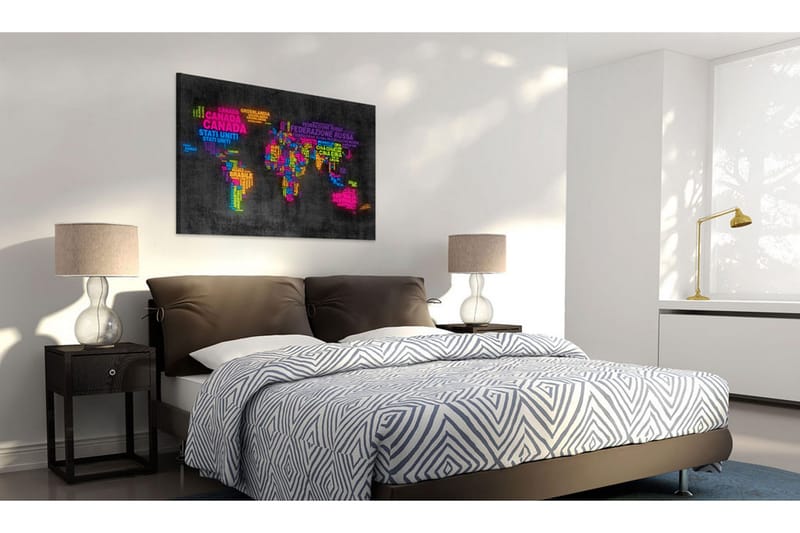 Tavla Kartan Över Världen Italienska Namn 60x40 - Artgeist sp. z o. o. - Inredning & dekor - Tavlor & konst - Canvastavla