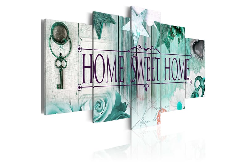 Tavla Key On The Emerald Background 200X100 Grön|Blå|Vit, Artgeist sp. z o. o.