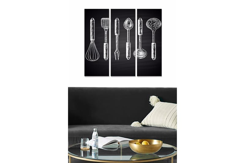 Tavla Kitchen 3-Pack Flerfärgad 20X50 - 20x50 cm - Inredning & dekor - Tavlor & konst - Canvastavla