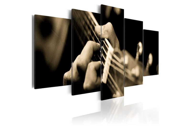 Tavla Klassisk Gitarr 100X50 Vit|Svart - Artgeist sp. z o. o. - Inredning & dekor - Tavlor & konst - Canvastavla