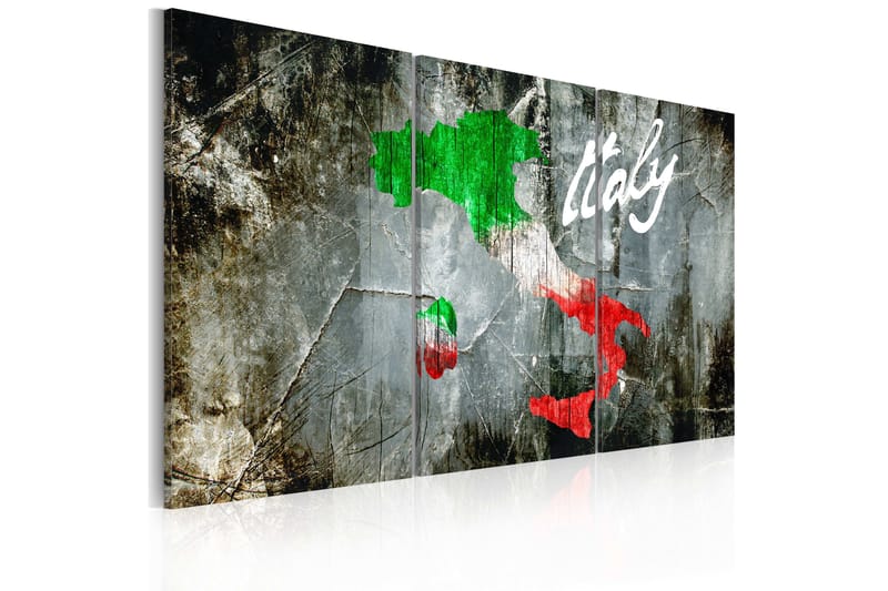 TAVLA Konstnärlig karta över Italien triptyk 90x60 - Artgeist sp. z o. o. - Inredning & dekor - Tavlor & konst - Canvastavla