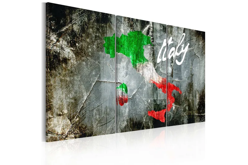 Tavla Konstnärlig karta över Italien triptyk 90x60 - Artgeist sp. z o. o. - Inredning & dekor - Tavlor & konst - Canvastavla