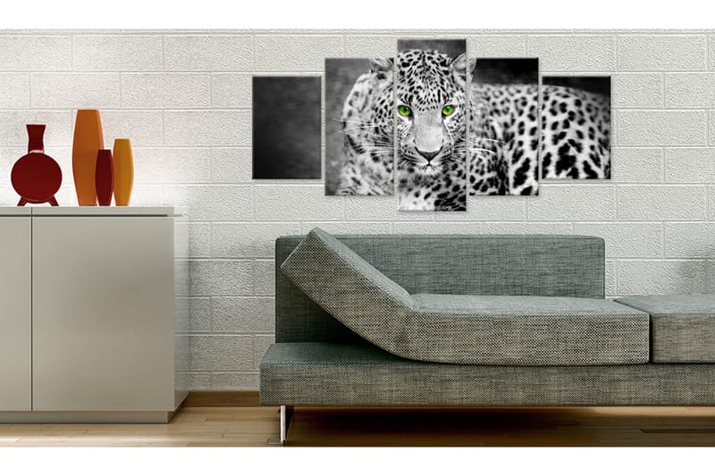 Tavla Leopard Black&White 200x100 - Artgeist sp. z o. o. - Inredning & dekor - Tavlor & konst - Canvastavla