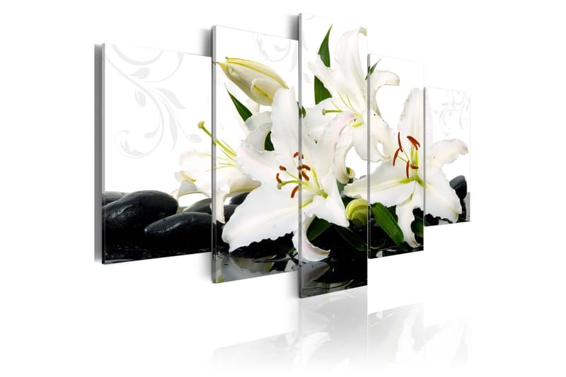 Tavla Lilies And Zen Stones 100x50, Artgeist sp. z o. o.