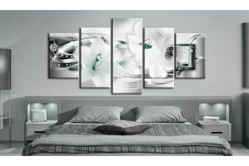 Tavla Lilies With Peppermint Accent 200x100 - Artgeist sp. z o. o. - Inredning & dekor - Tavlor & konst - Canvastavla
