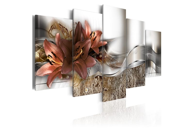 Tavla Lily Marsala And Abstraction 100x50, Artgeist sp. z o. o.