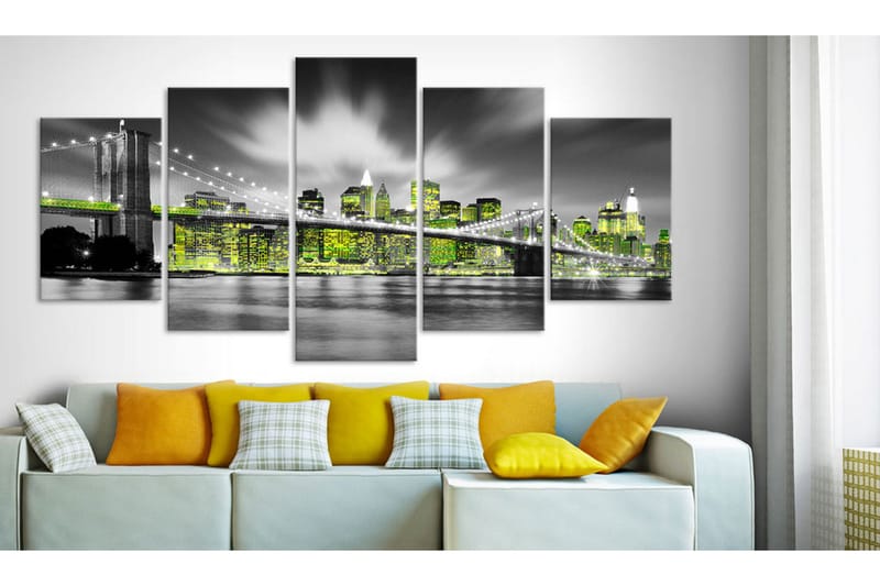 Tavla Lime Soul Of New York 200x100 - Artgeist sp. z o. o. - Inredning & dekor - Tavlor & konst - Canvastavla