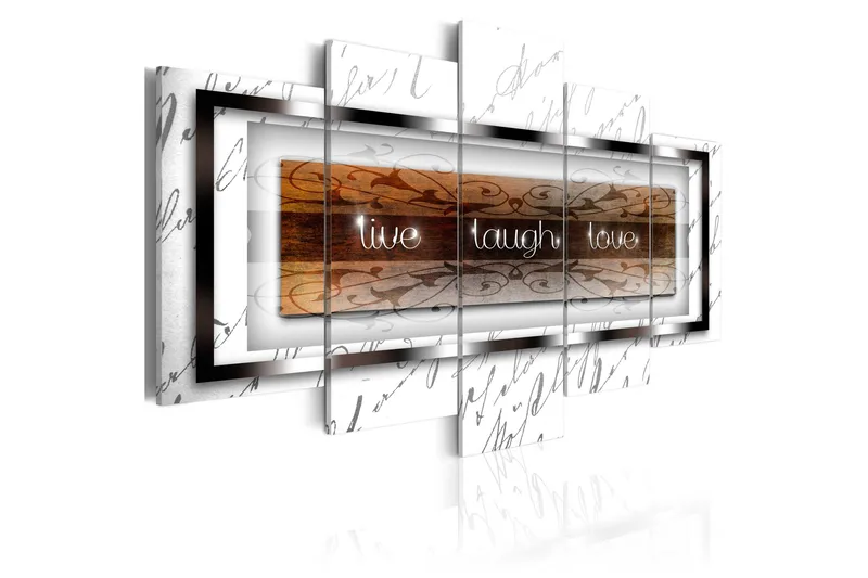 Tavla Live Laugh Love White 100x50, Artgeist sp. z o. o.