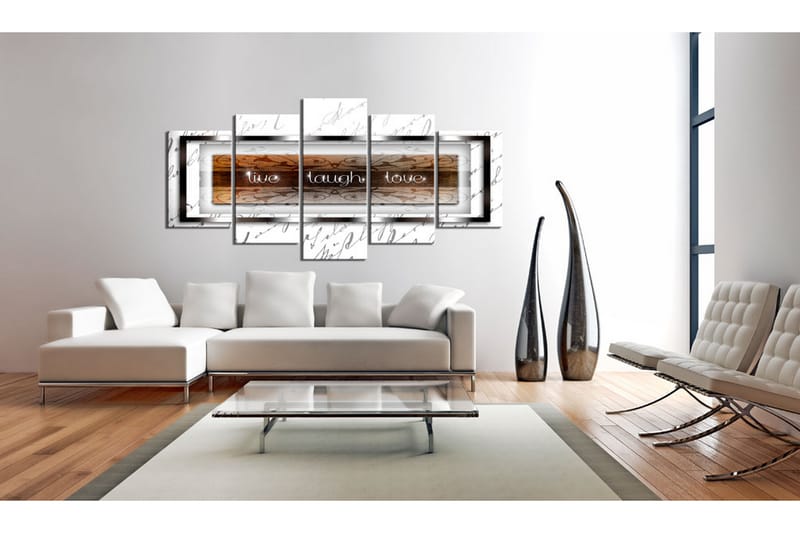 Tavla Live Laugh Love White 100X50 Vit - Artgeist sp. z o. o. - Inredning & dekor - Tavlor & konst - Canvastavla