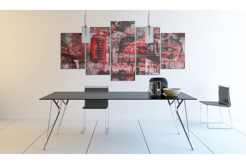 Tavla London Collage 5 St 100X50 Röd - Artgeist sp. z o. o. - Inredning & dekor - Tavlor & konst - Canvastavla