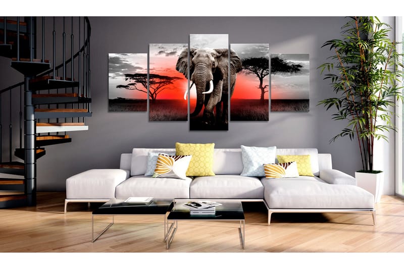 Tavla Lonely Elephant 100x50 - Artgeist sp. z o. o. - Inredning & dekor - Tavlor & konst - Canvastavla
