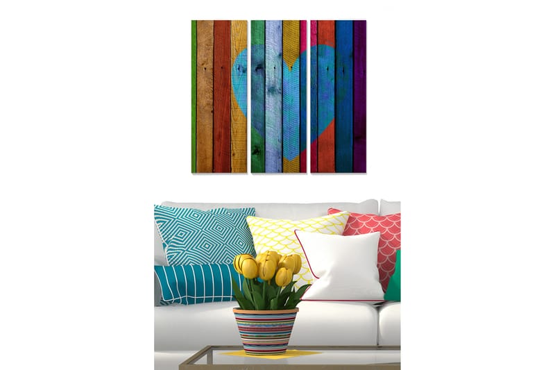 Tavla Love 3-Pack Flerfärgad 20X50 - 20x50 cm - Inredning & dekor - Tavlor & konst - Canvastavla