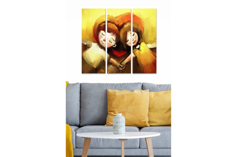 Tavla Love 3-Pack Flerfärgad 20X50 - 20x50 cm - Inredning & dekor - Tavlor & konst - Canvastavla