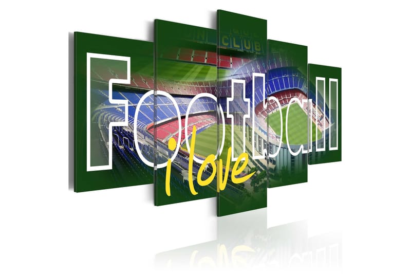 Tavla Love Football 100X50 Grön|Flerfärgad|Vit, Artgeist sp. z o. o.