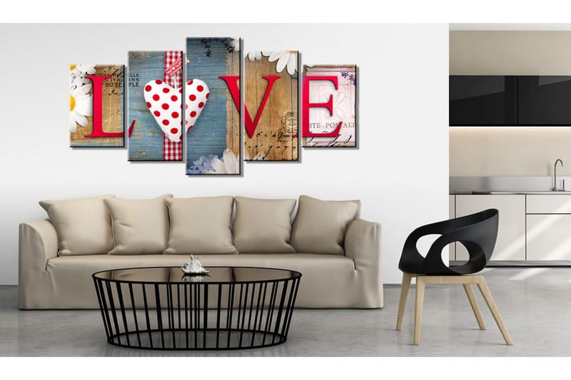 Tavla Love Handmade 100X50 Flerfärgad - Artgeist sp. z o. o. - Inredning & dekor - Tavlor & konst - Canvastavla