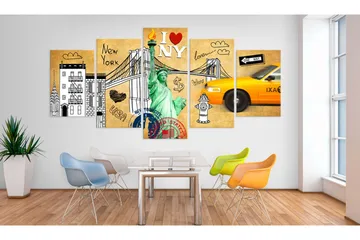 Tavla Love New Jork City 100x50 - Artgeist sp. z o. o. - Inredning & dekor - Tavlor & konst - Canvastavla