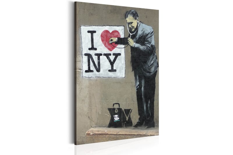 Tavla Love New York By Banksy 40X60 Grå|Beige - Artgeist sp. z o. o. - Canvastavla