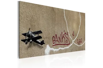 Tavla Love Plane Banksy 60X40 Beige Street art