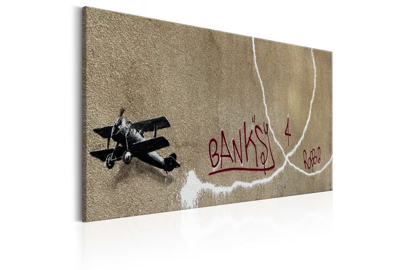 TAVLA Love Plane by Banksy 120x80 - Artgeist sp. z o. o. - Inredning & dekor - Tavlor & konst - Canvastavla