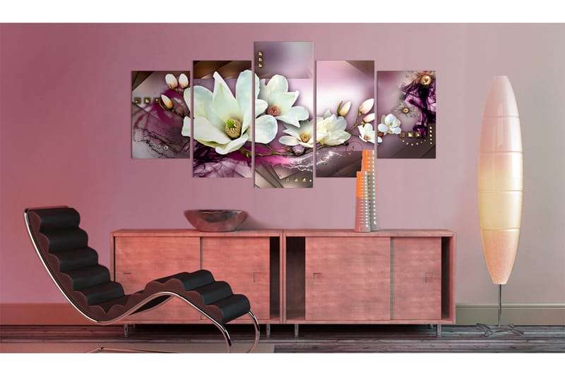 Tavla Magnetic Abstraction With An Orchid 100x50 - Artgeist sp. z o. o. - Inredning & dekor - Tavlor & konst - Canvastavla