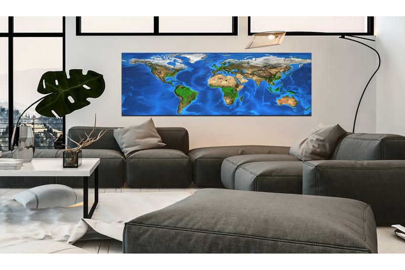 Tavla Magnificent World 150X50 Blå|Flerfärgad Världskartor - Artgeist sp. z o. o. - Inredning & dekor - Tavlor & konst - Canvastavla