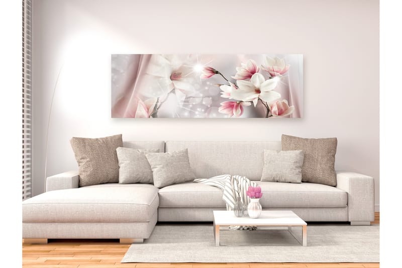 Tavla Magnolia Reflection 1 Part Narrow 135X45 Rosa - Artgeist sp. z o. o. - Inredning & dekor - Tavlor & konst - Canvastavla