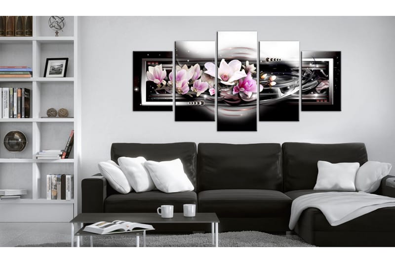 Tavla Magnolias On A Black Background 200x100 - Artgeist sp. z o. o. - Inredning & dekor - Tavlor & konst - Canvastavla
