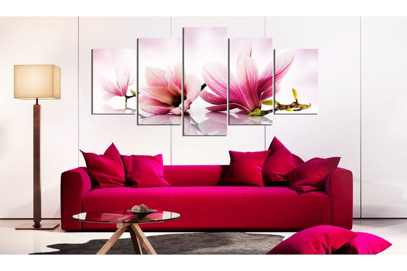 Tavla Magnolias Pink Flowers 100x50 - Artgeist sp. z o. o. - Inredning & dekor - Tavlor & konst - Canvastavla