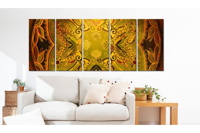 Tavla Mandala Flowery Wings 225X90 Flerfärgad|Vit - Artgeist sp. z o. o. - Inredning & dekor - Tavlor & konst - Canvastavla