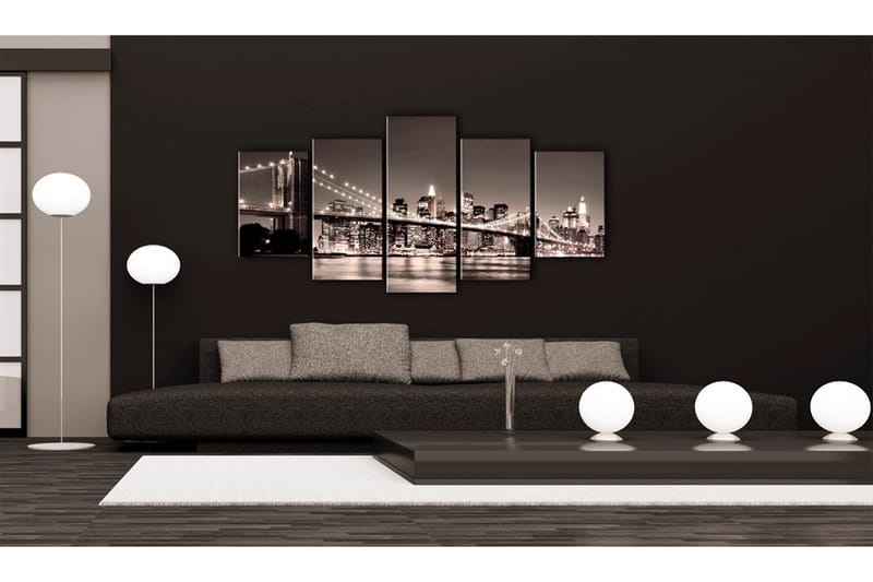 Tavla Manhattan Brooklyn Bridge Ii 100X50 Brun - Artgeist sp. z o. o. - Inredning & dekor - Tavlor & konst - Canvastavla